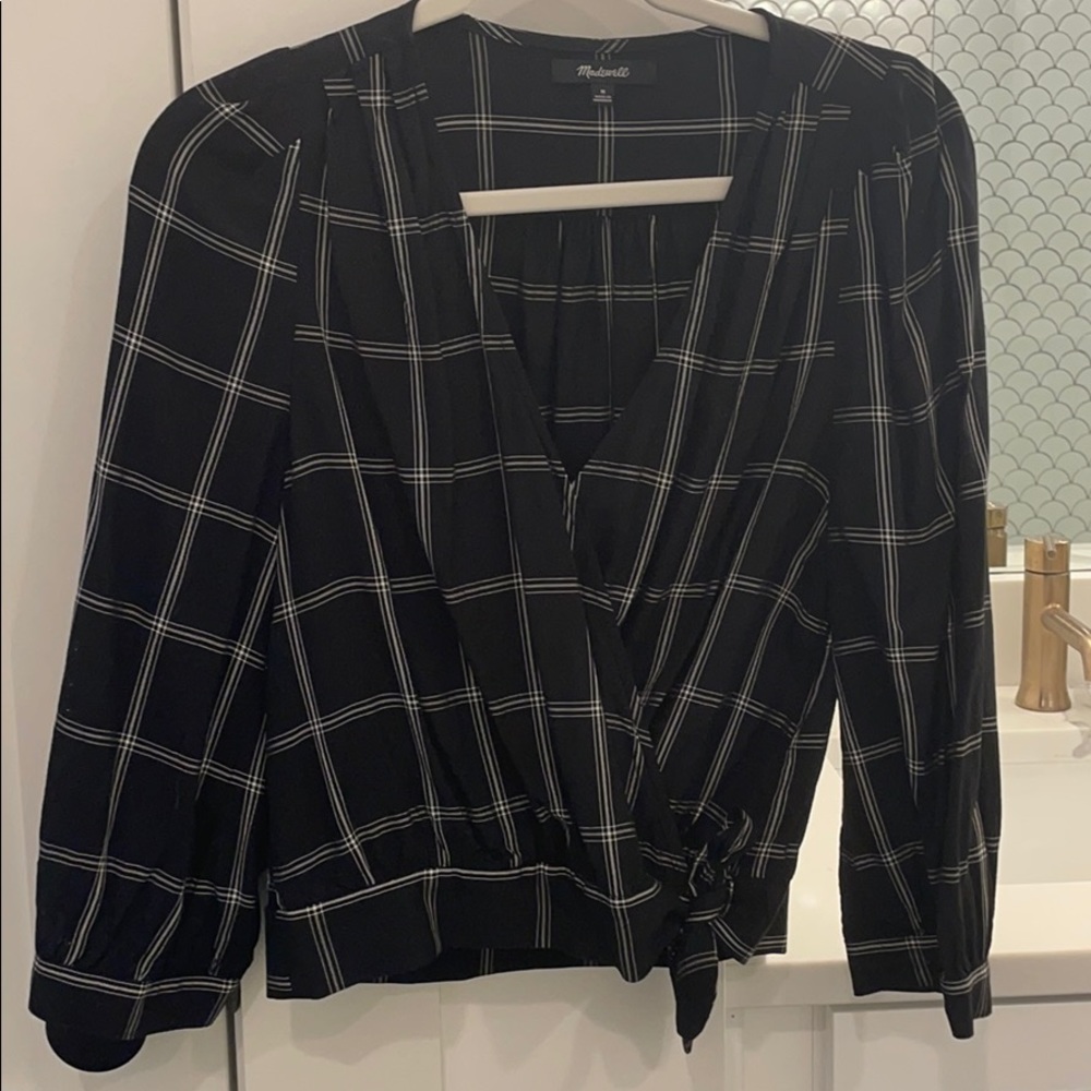 Madewell Striped Wrap Top